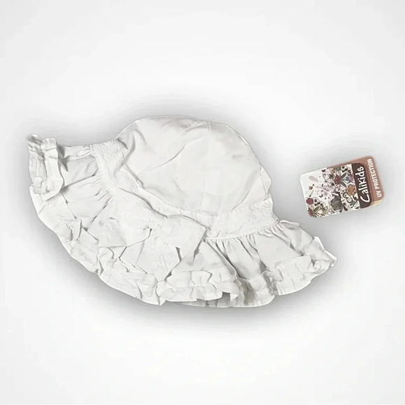 CaliKids White Cotton Sun  Hat - Picture 1 of 5